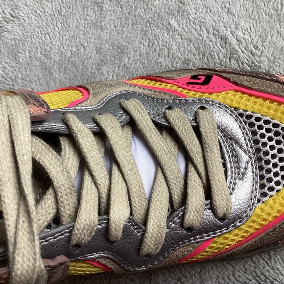 Gucci Ultrapace Sneakers Pink Multi Leather Metallic Reptile Snake Print Sz 36 - Picture 12 of 17